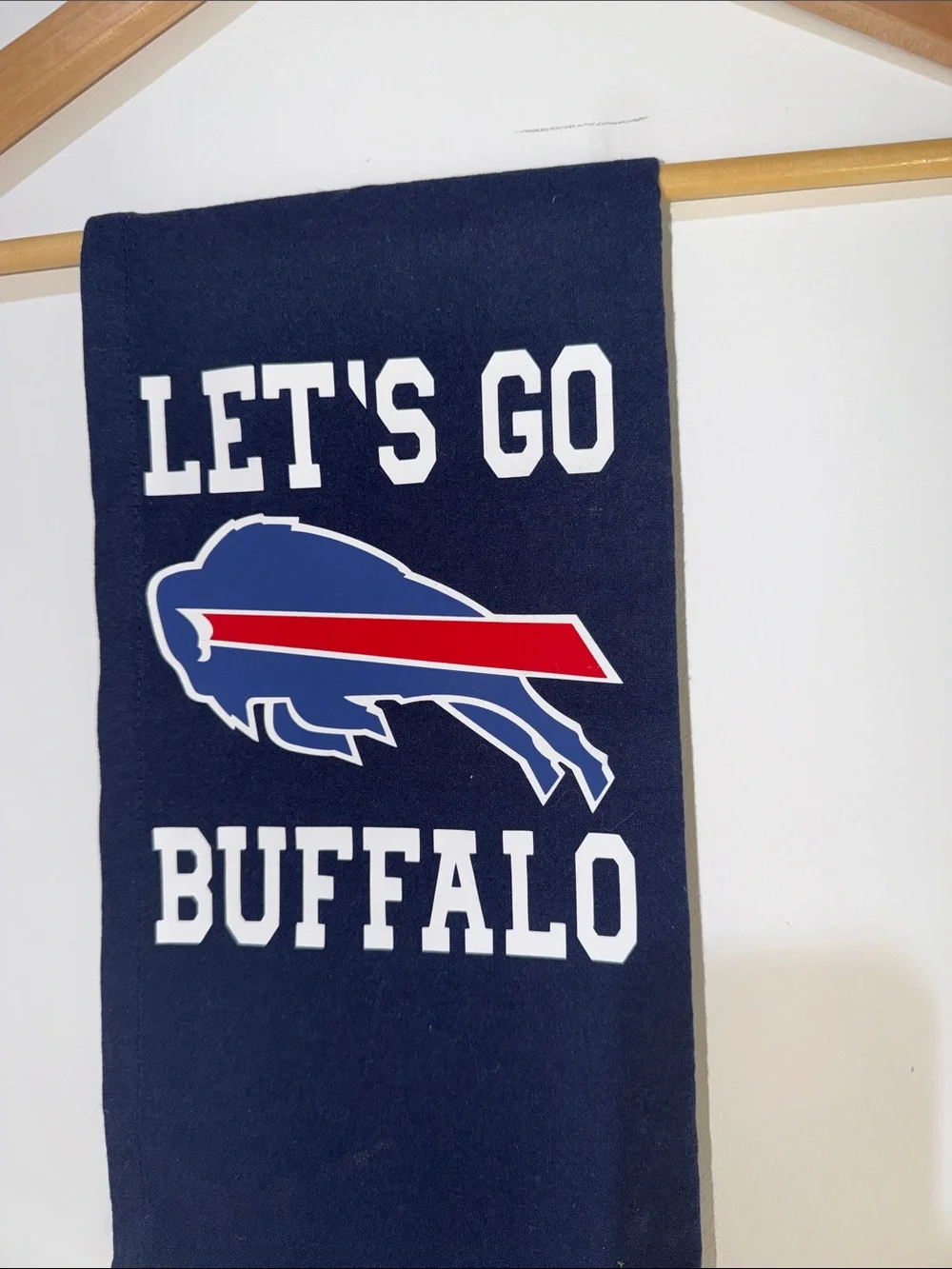 LET'S GO BUFFALO Navy Team Logo tea Towel NWOT